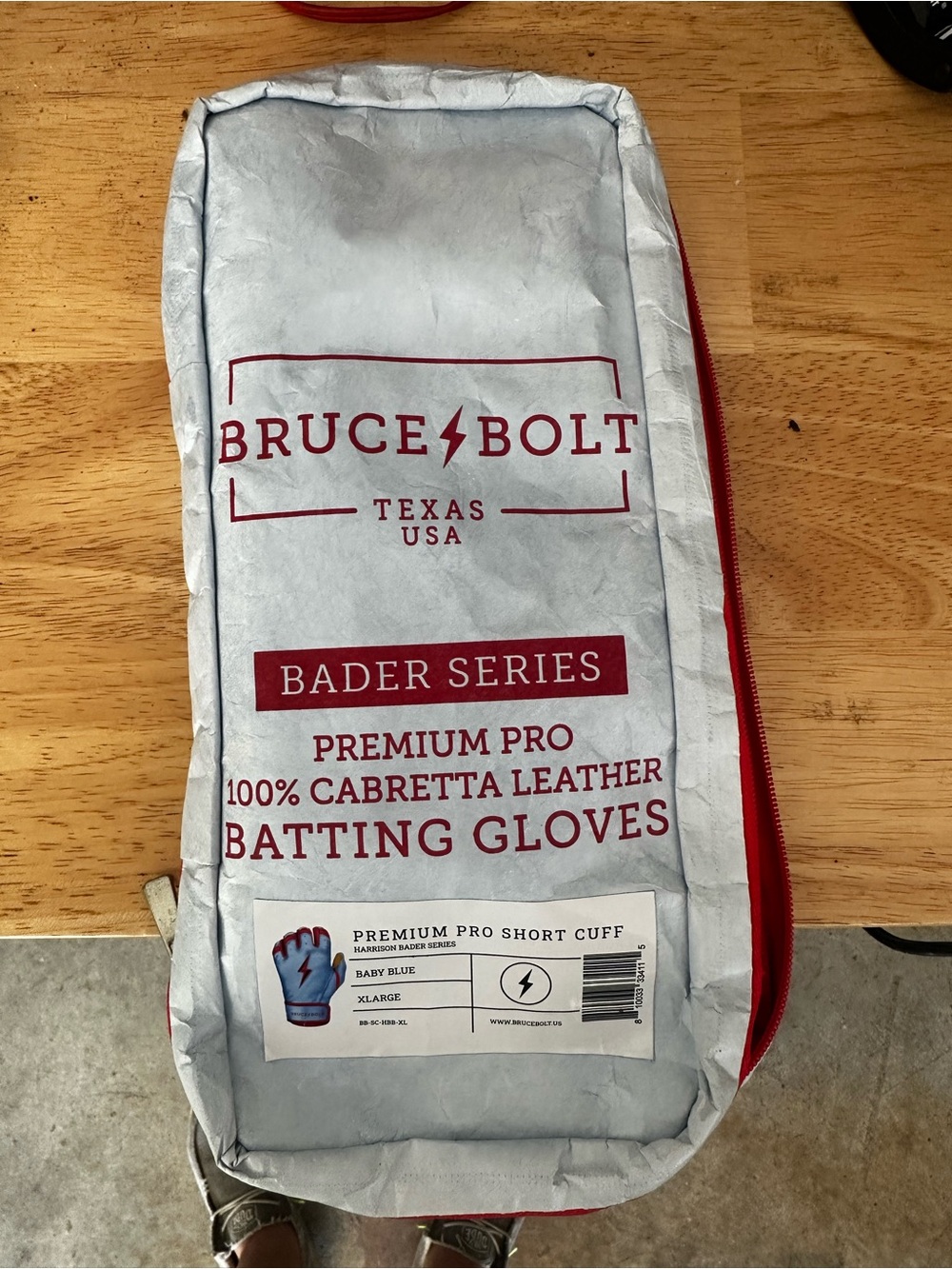 Bruce Bolt Bader Series Premium Pro Batting Gloves - Baby Blue